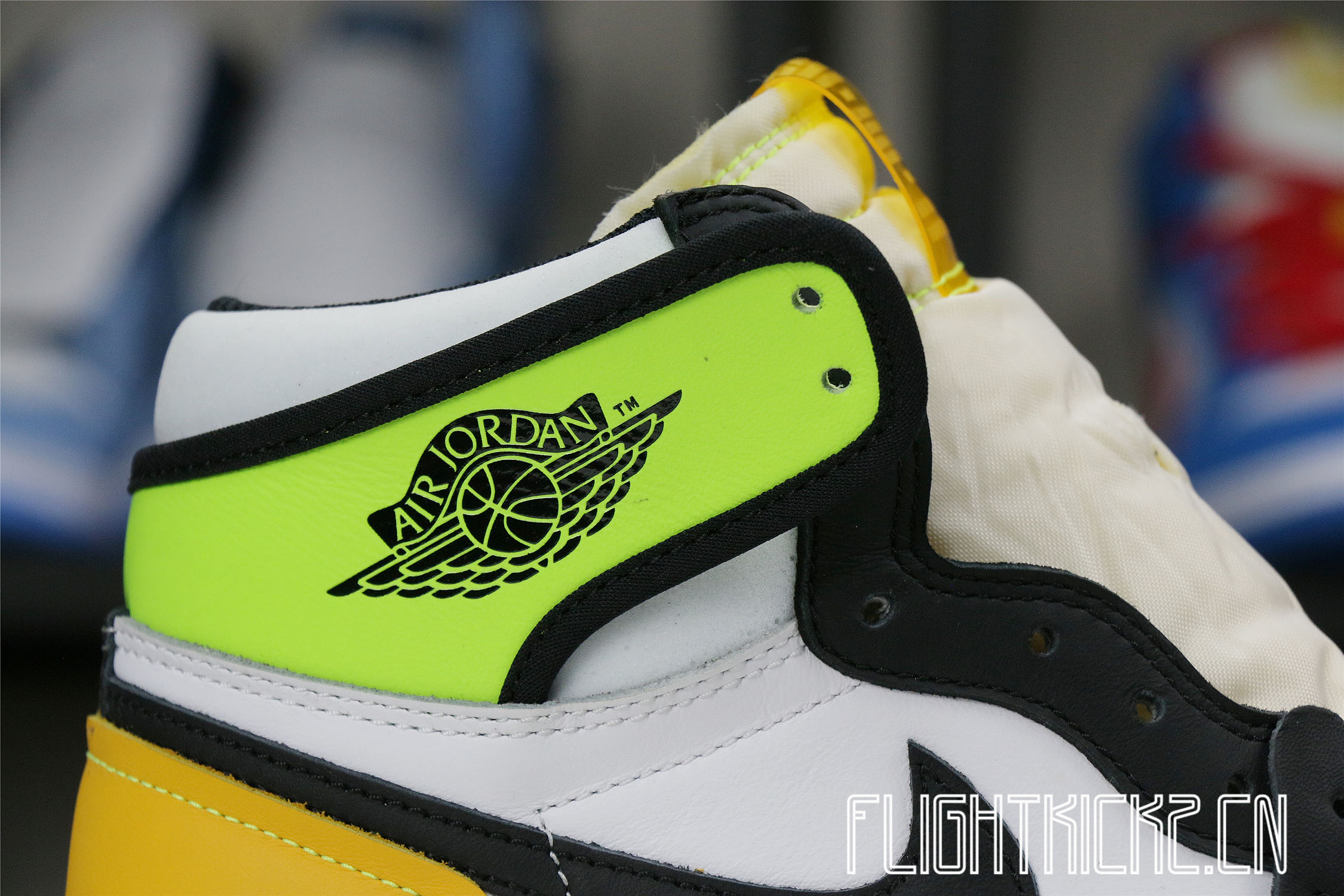 Jordan 1 Retro High White Black Volt University Gold