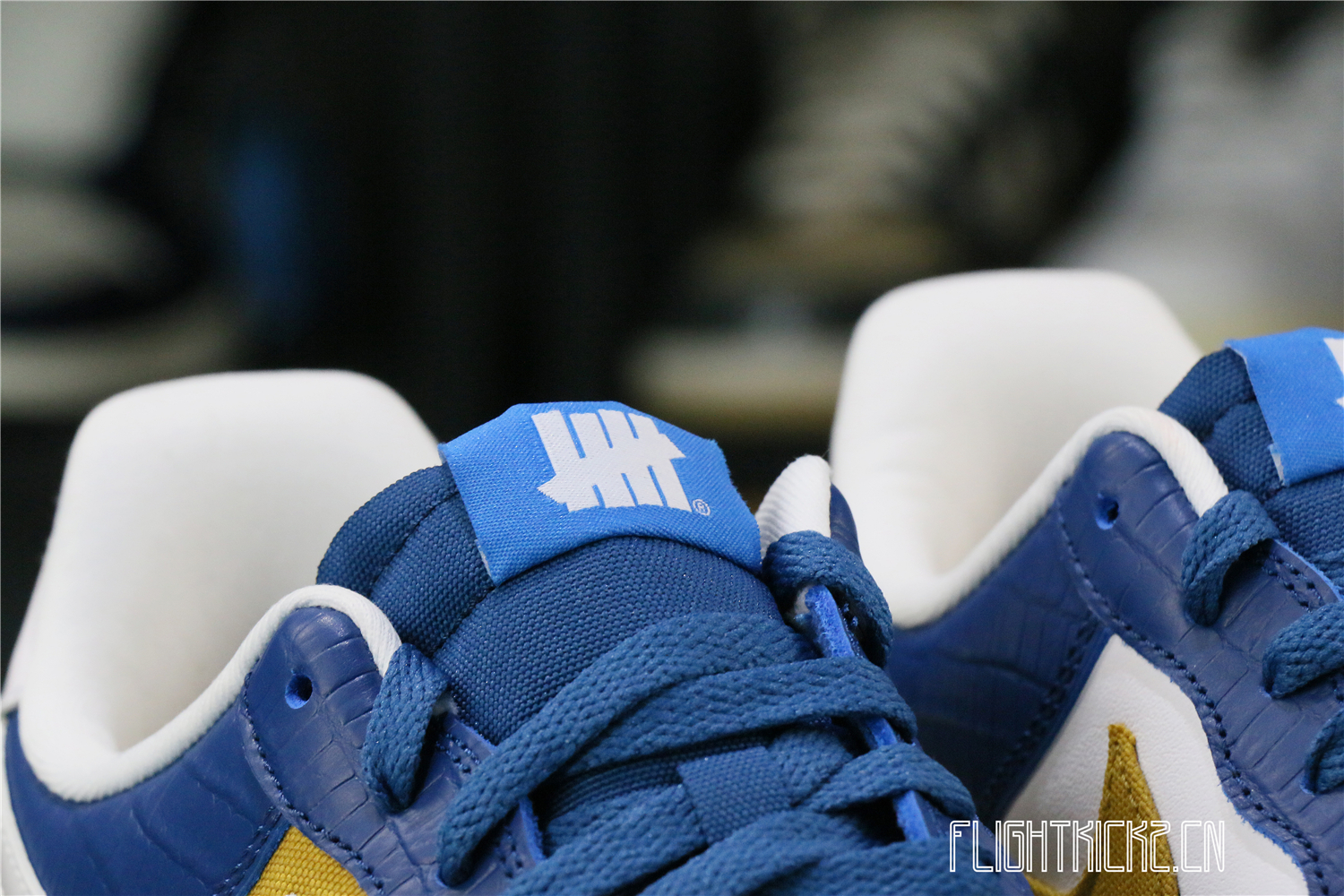 Nike Air Force 1 Low SP Undefeated 5 On It Blue Yellow Croc