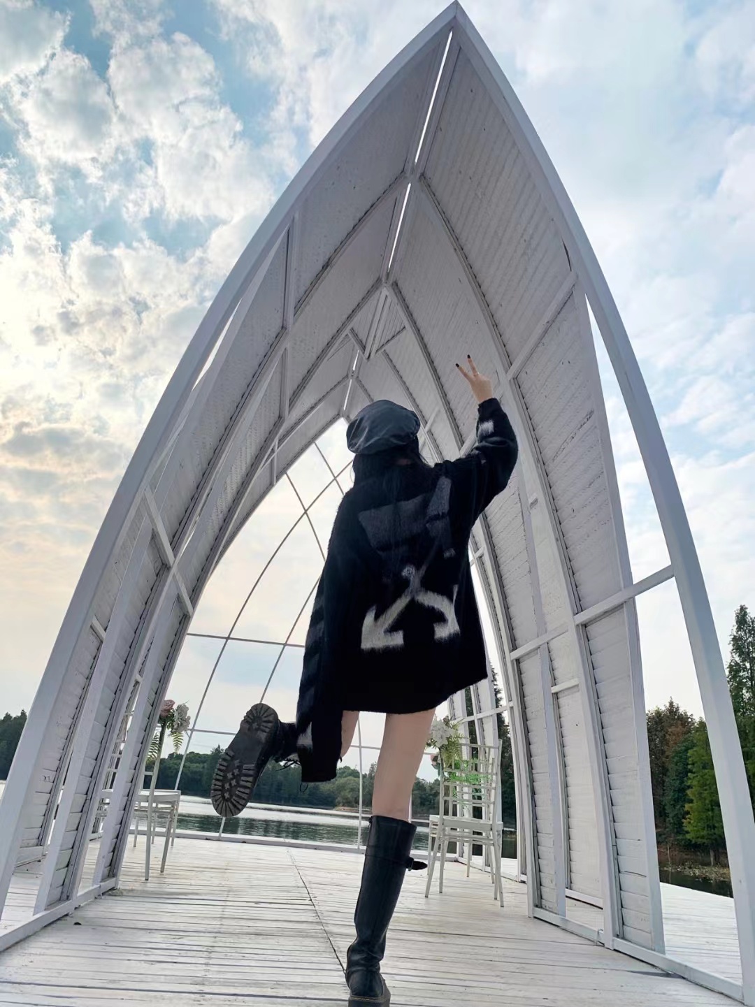 OFF WHITE Mohair Sweater Gradient 3