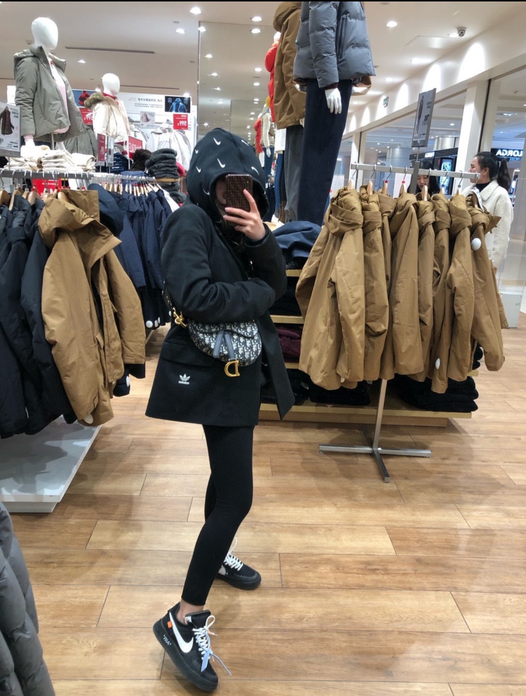 NK swoosh Nike full hook embroidery sports department hooded sweatshirt