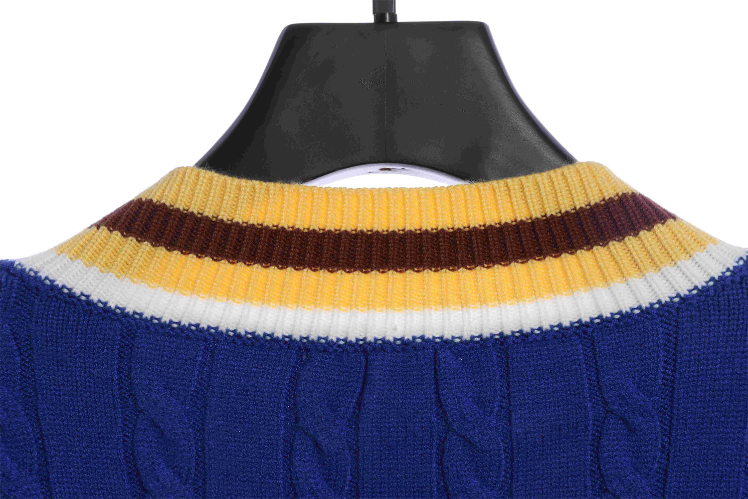 LOEVVE SS22 striped color block V-neck pullover sweater