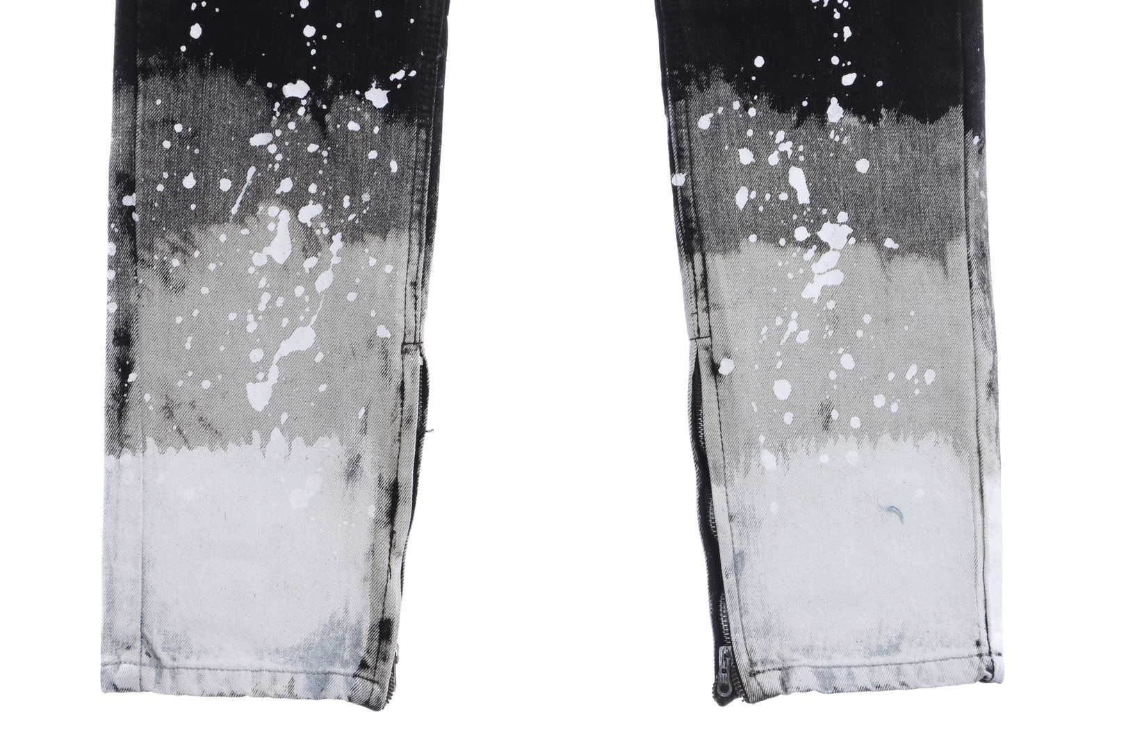 FOG Season 5 Washed Old Black Splashed Ink Slim Fit Small Feet Zipper Jeans