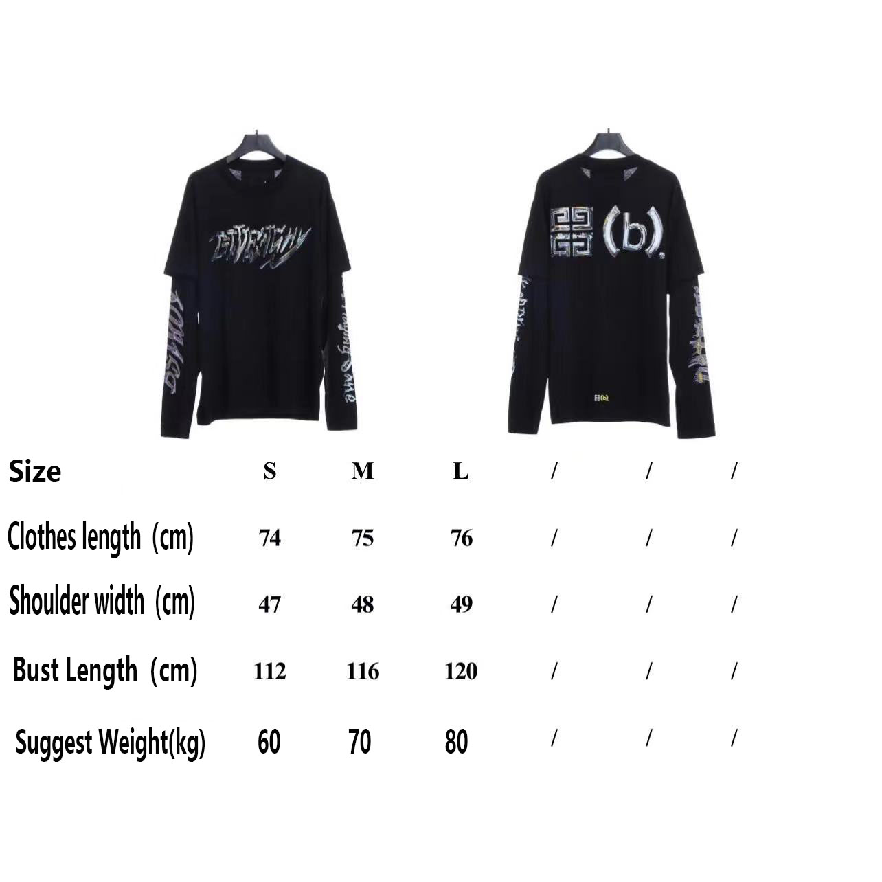 GVC X BSTROY 22FW joint metal printing fake two long-sleeved T-shirts