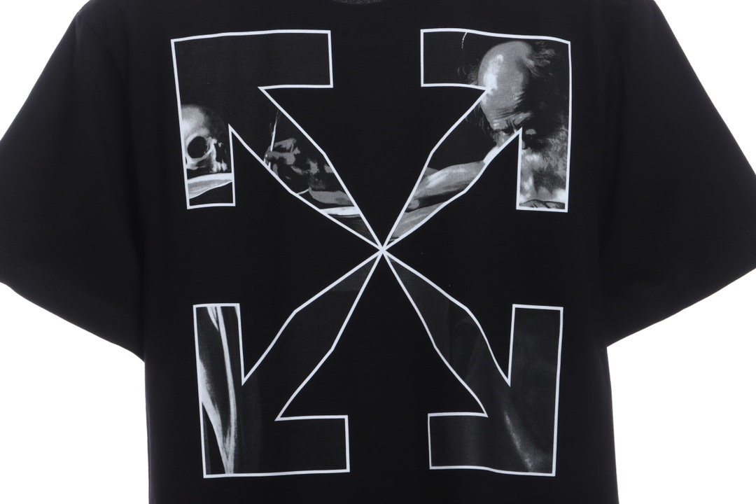 OW Caravaggio black and white religious short sleeves
