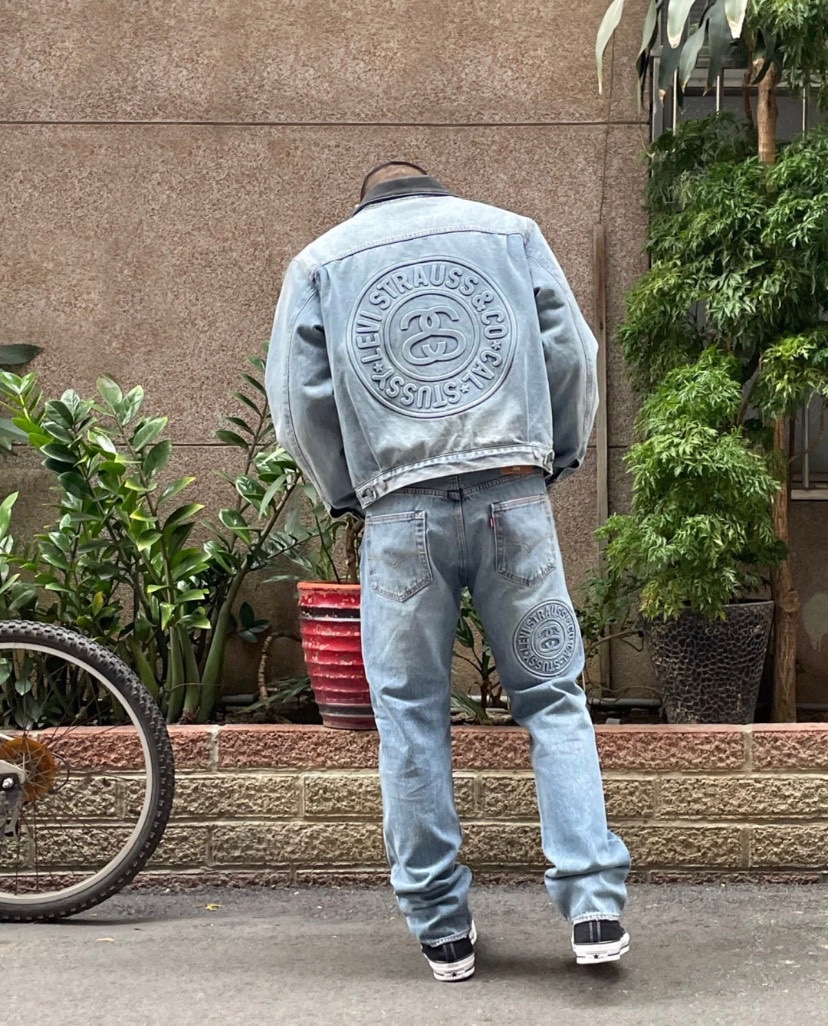 Stuart co-signed Levi’s 150th anniversary embossed denim trousers