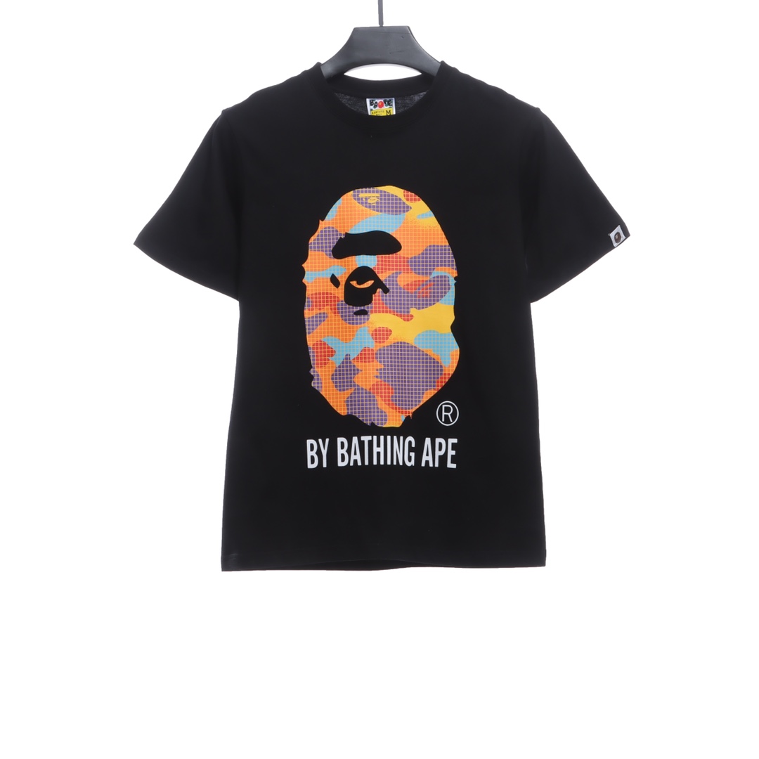 BAPE grid camouflage ape-man with short head and white sleeves