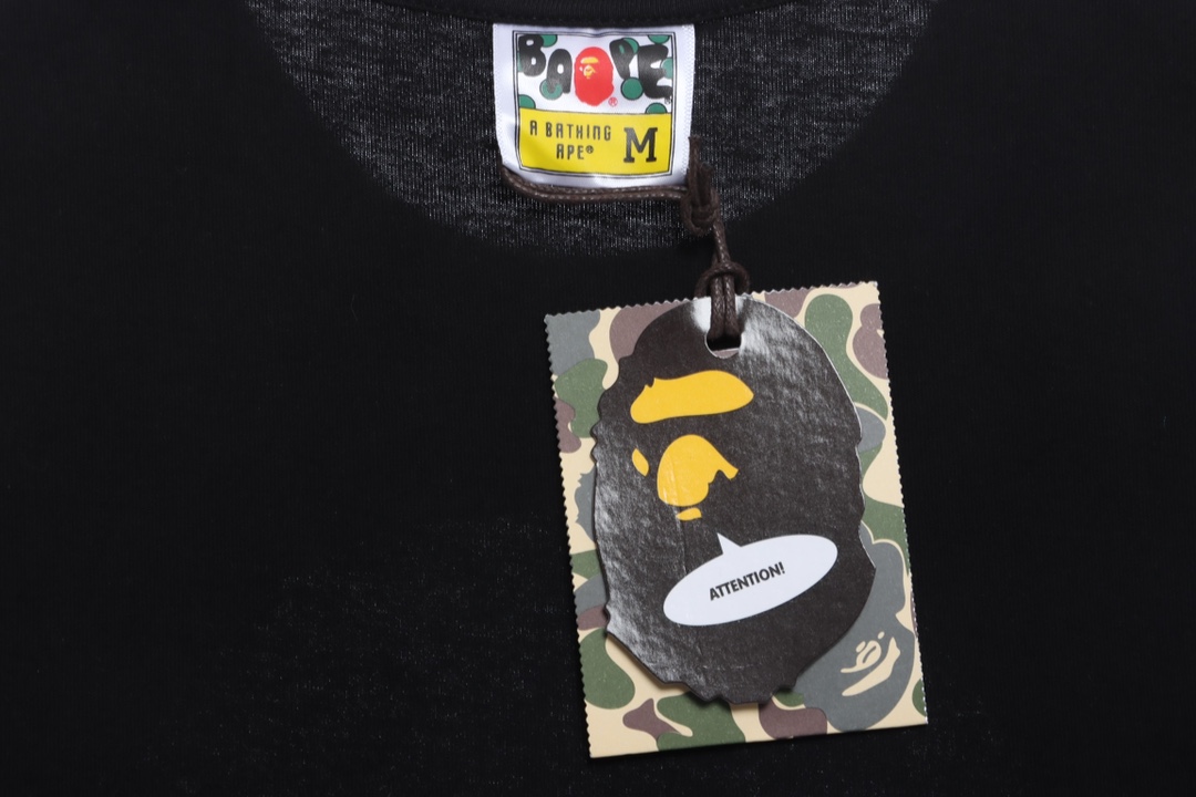 BAPE ape-man initials pattern label printing short sleeves