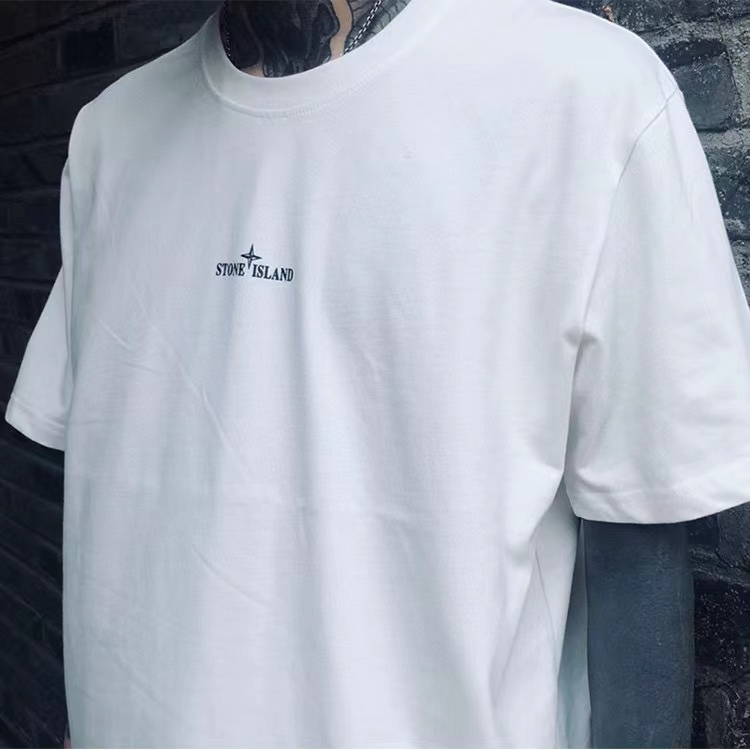 Stone Island Back Large Compass Logo Print Short Sleeves