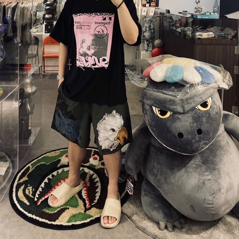 Travis Scott Lightning Fujiwara letter printing pattern short sleeves