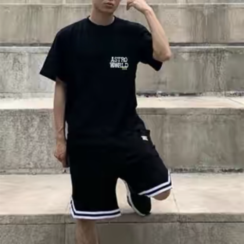 Travis Scott Cactus Jack Astroworld Staff head printing short sleeves