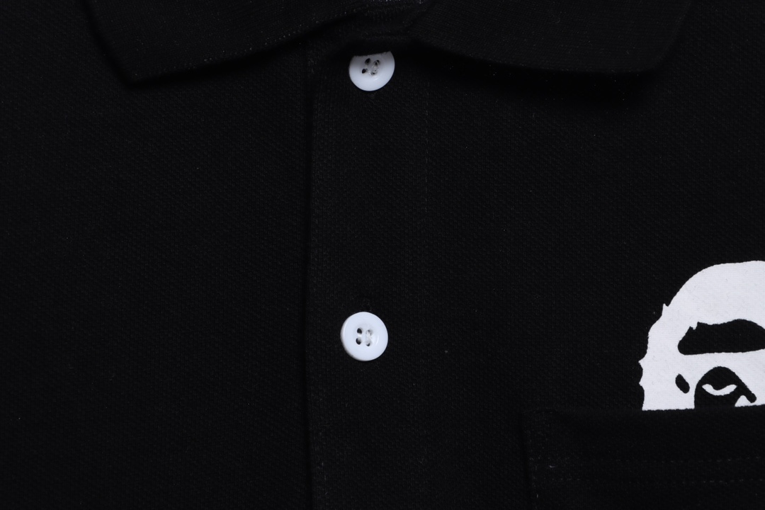 BAPE back colorful letter printing POLO short sleeves