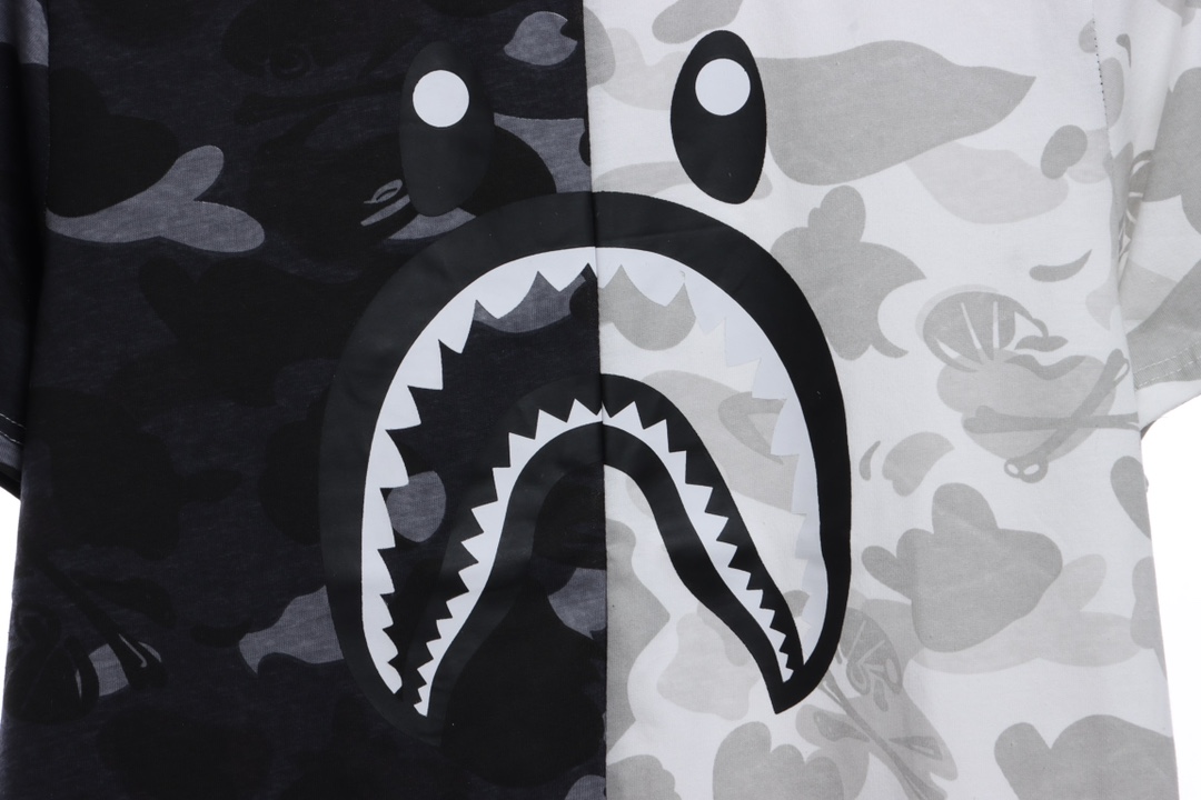 BAPE color matching camouflage shark mouth print short sleeves