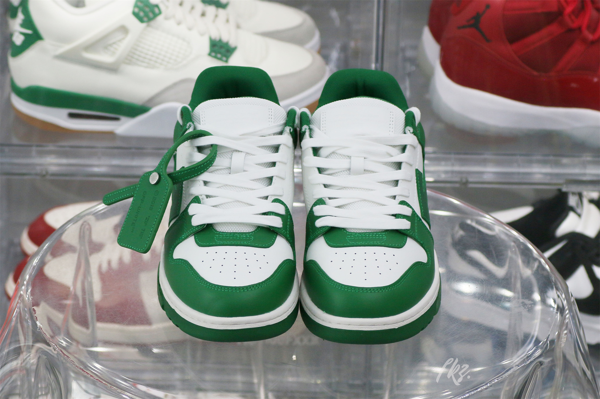 Off-White Green and White Out Of Office Sneaker
