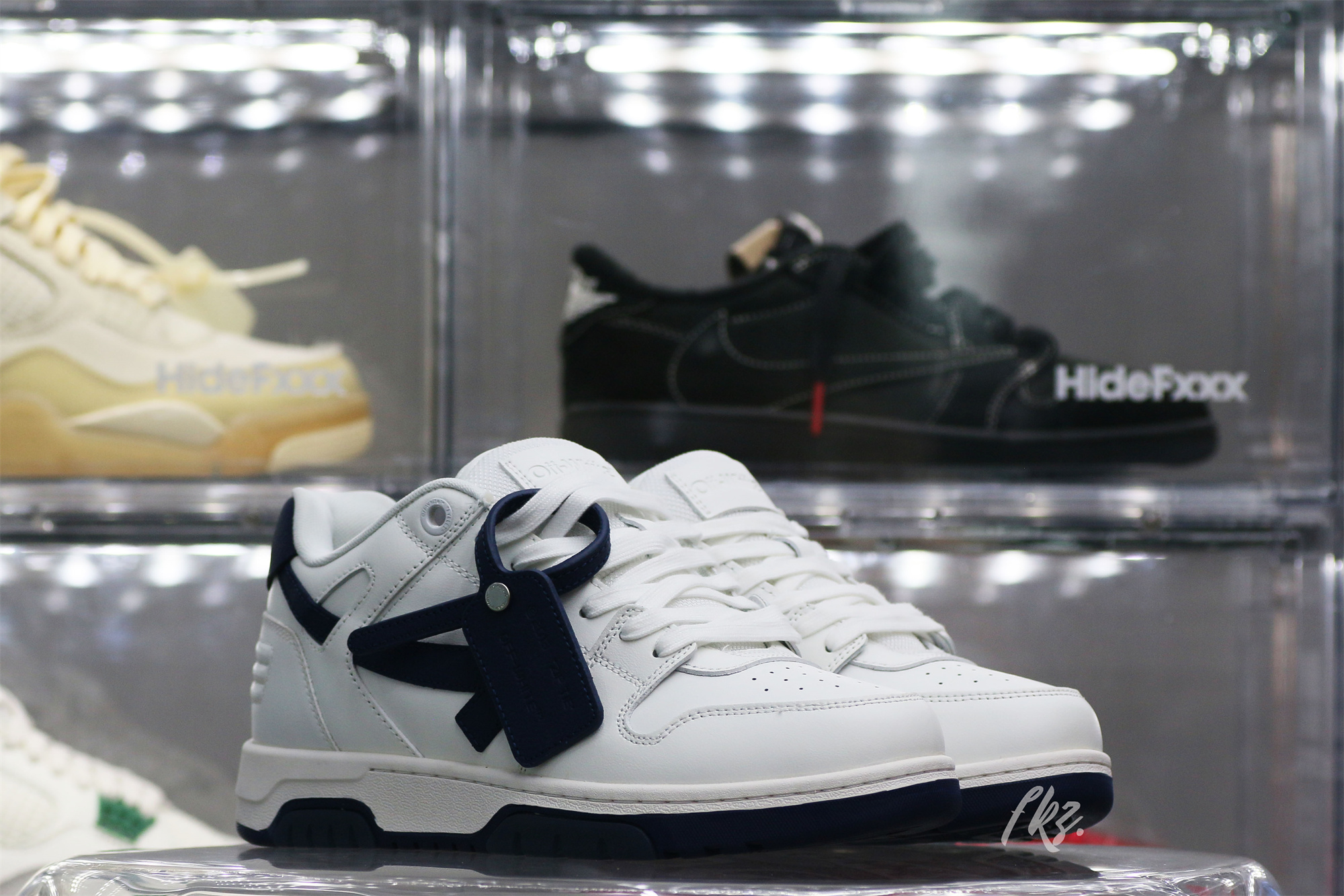 Off-White White Navy Blue Out Of Office Sneaker