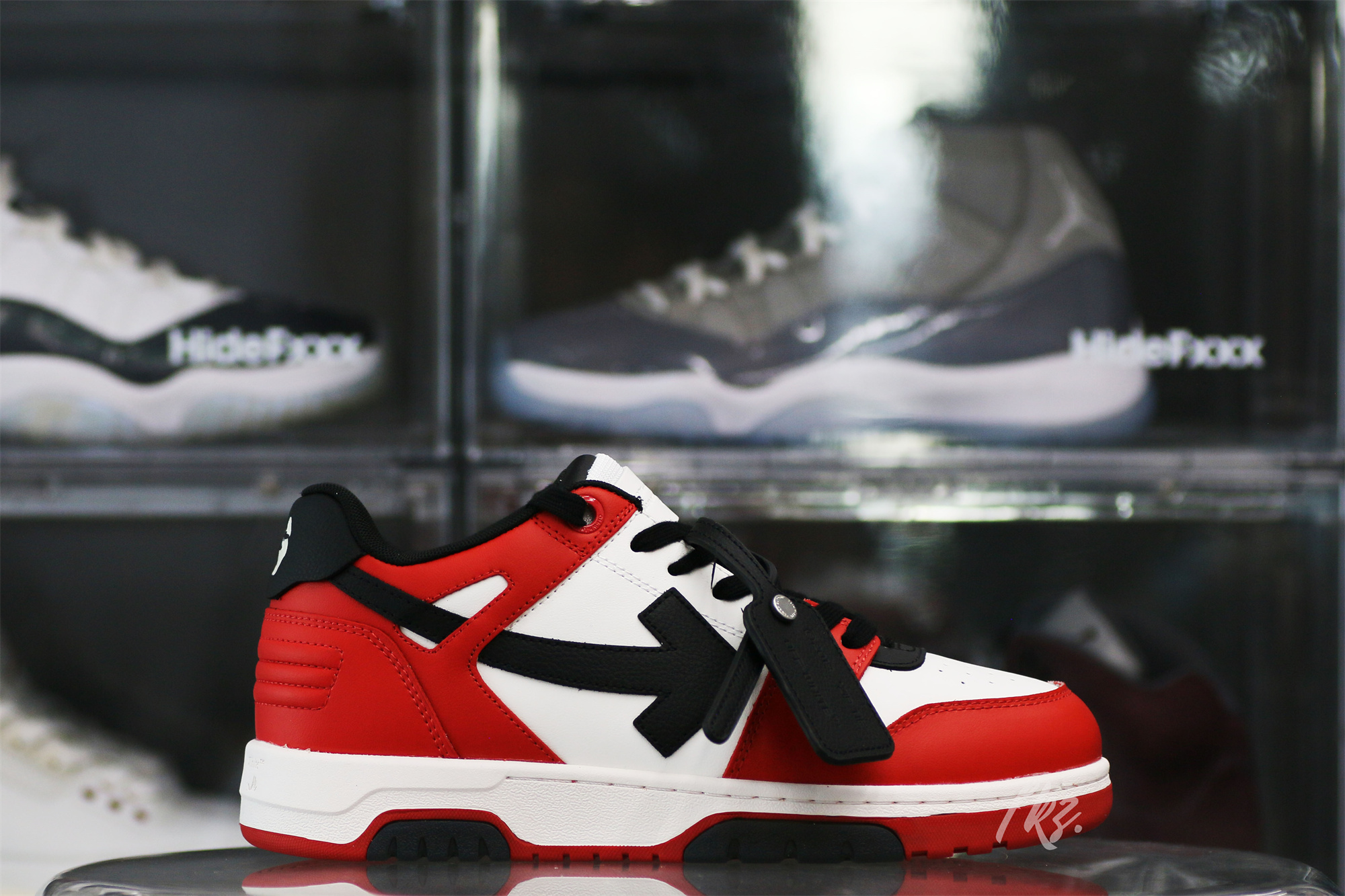 OFF-WHITE White & Black Red ‘Out Of Office’ Sneakers