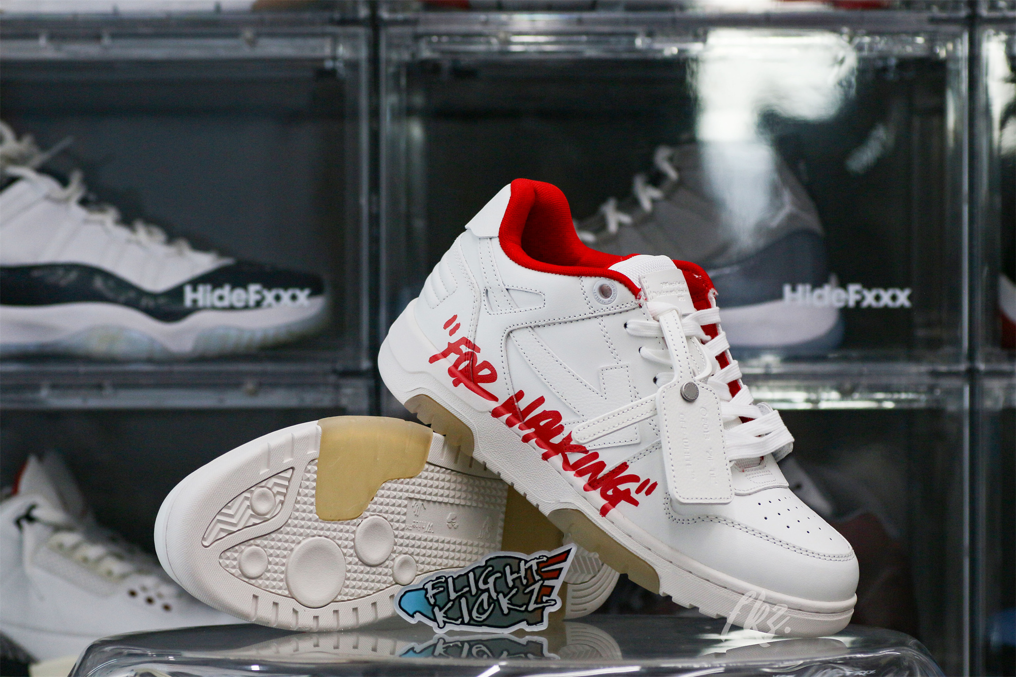 OFF-WHITE White & Red Out of Office ‘OOO’ sneakers