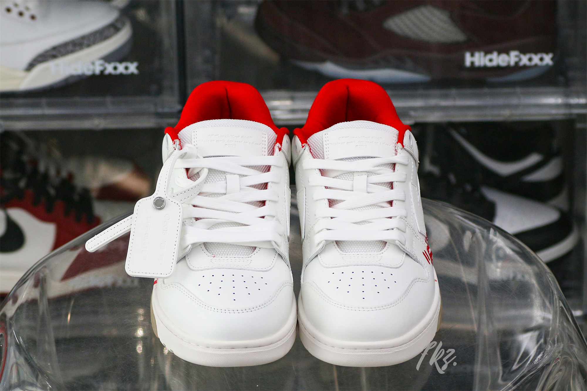 OFF-WHITE White & Red Out of Office ‘OOO’ sneakers