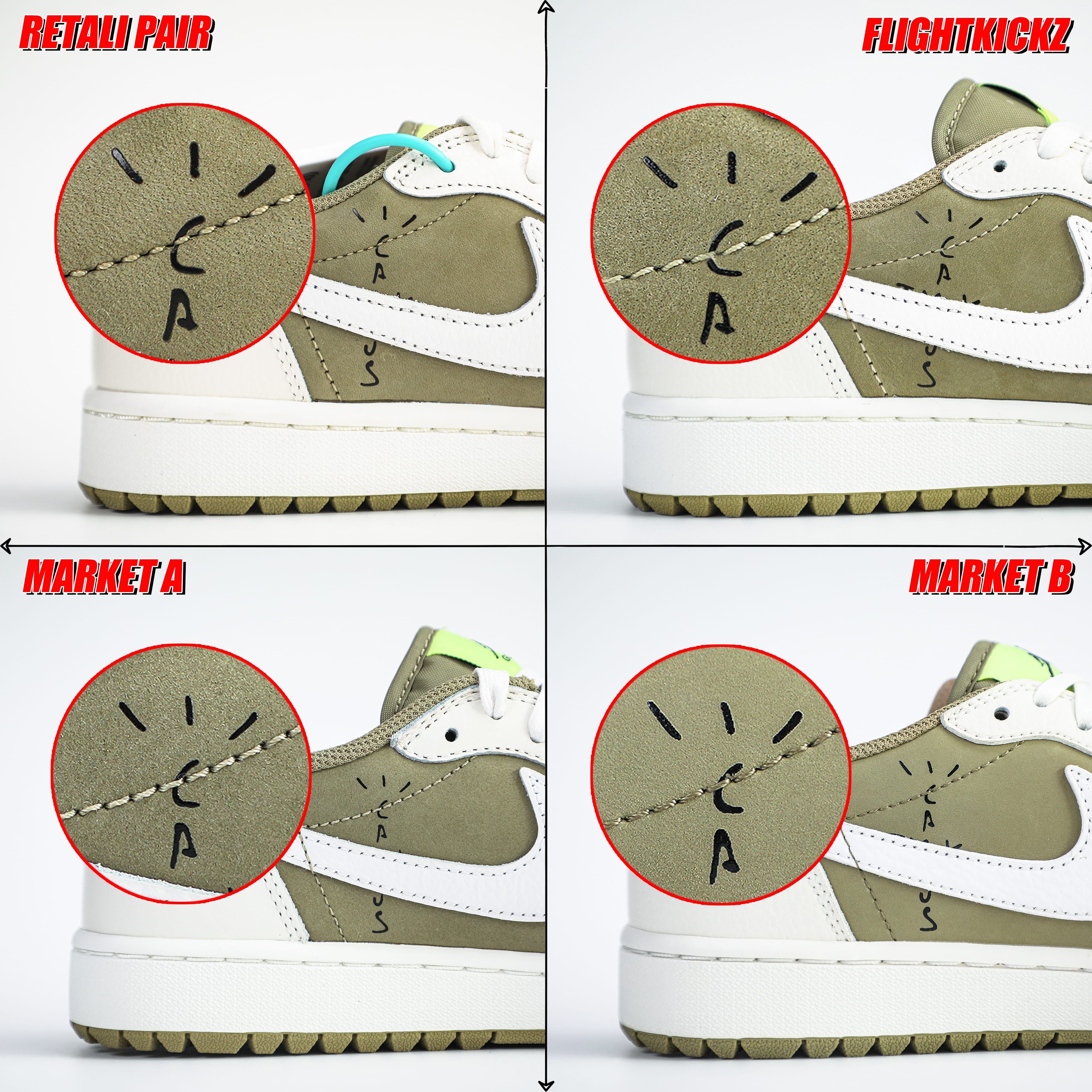 Travis Scott x Air Jordan 1 Low Golf Neutral Olive (LN5 A1)