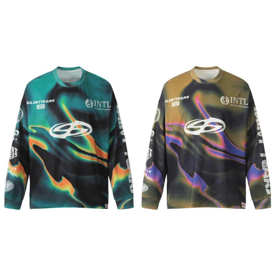 Saint Mich@el Tears Full Print Long Sleeve Vintage Autumn/Winter T-Shirt