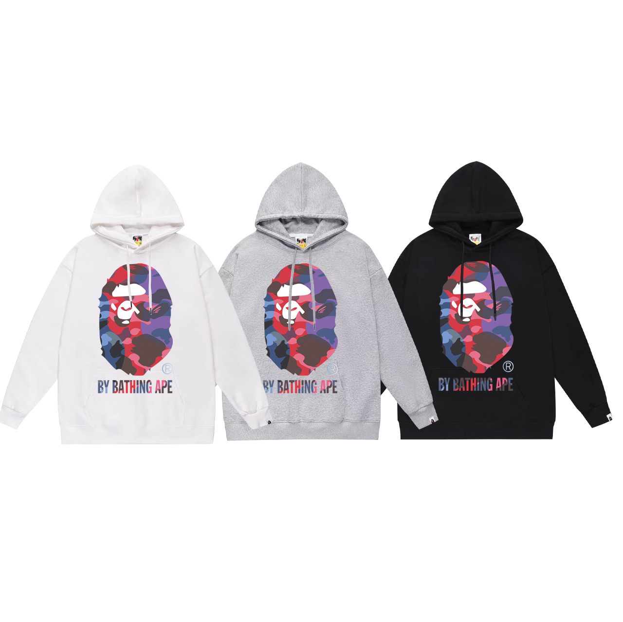 BAPE classic Ape Head logo graphic hoodie