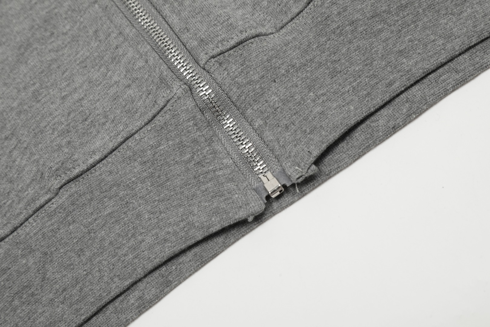 Chrome Hearts gray embroidered and printed heavy-duty zip-up hoodie