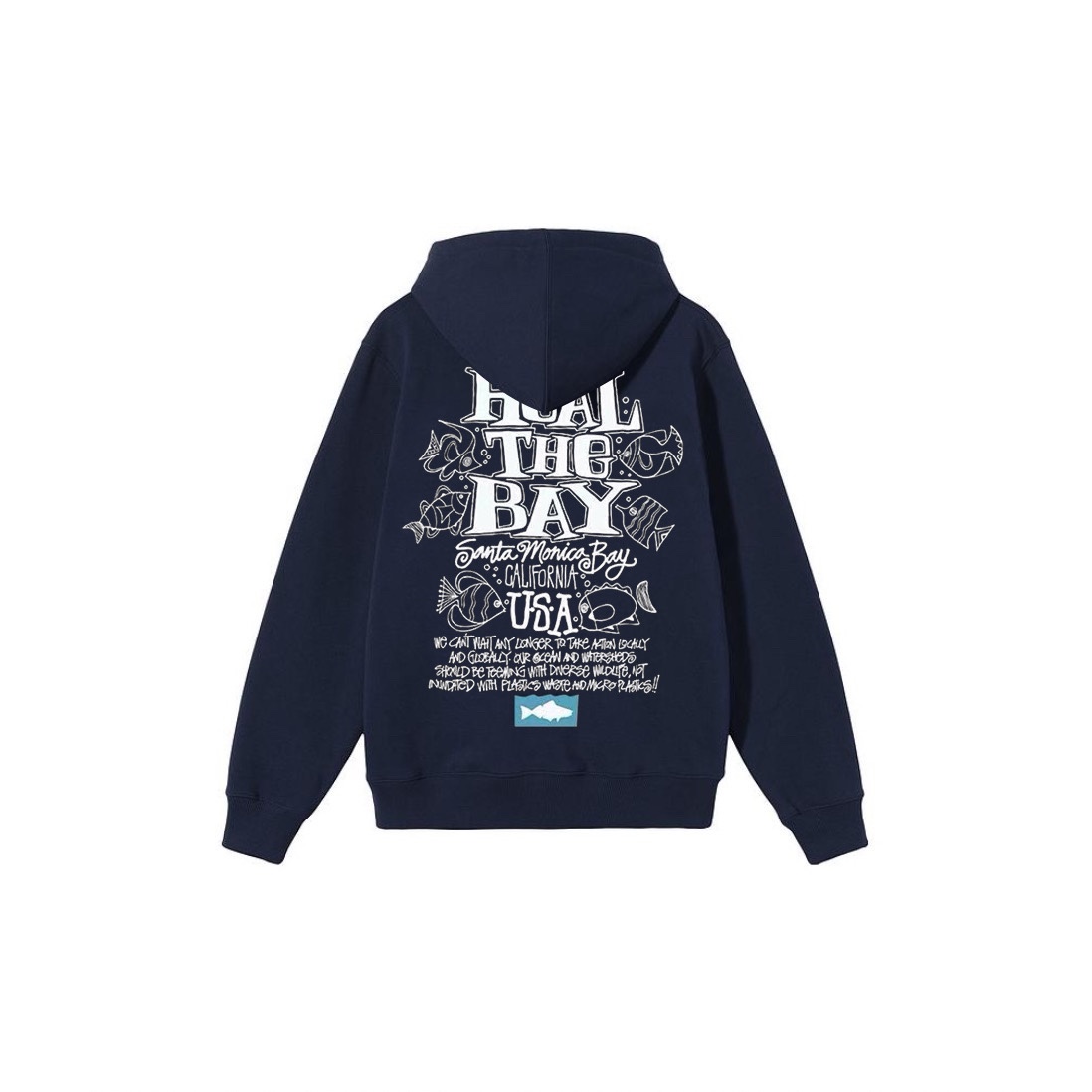 Stu$$y x Heal the Bay IZmA SS23 Heal the Bay Ocean Pigment Dyed Tee Graphic Printed Hoodie