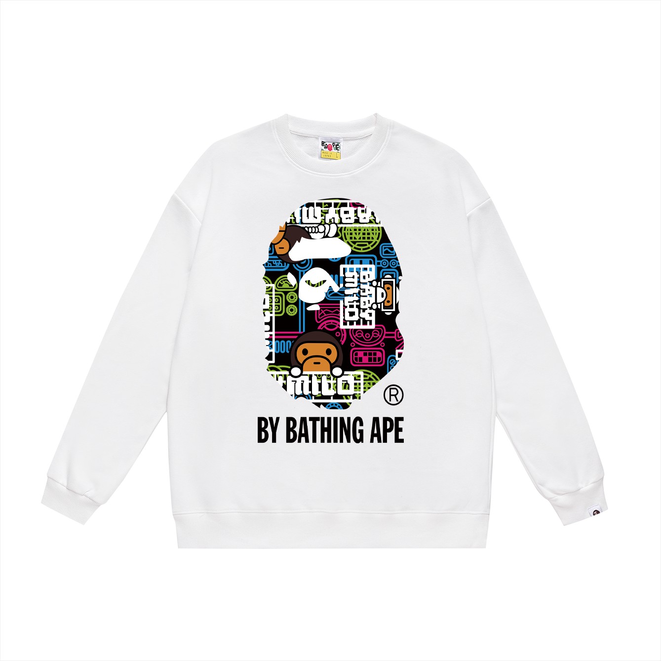 BAPE Ape Head cartoon graphic crewneck sweatshirt