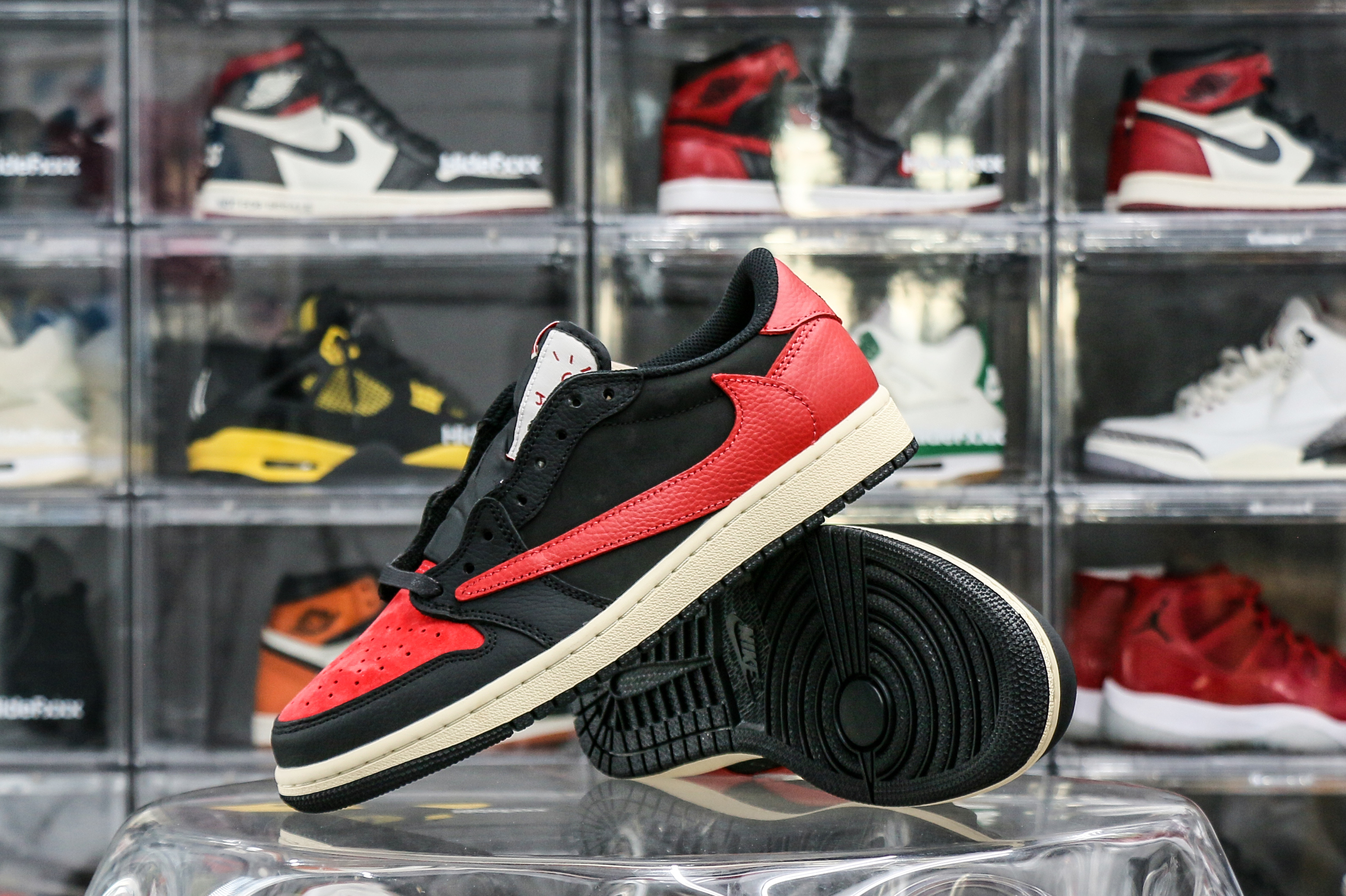 Travis Scott x Air Jordan 1 Low OG Black Red Custom