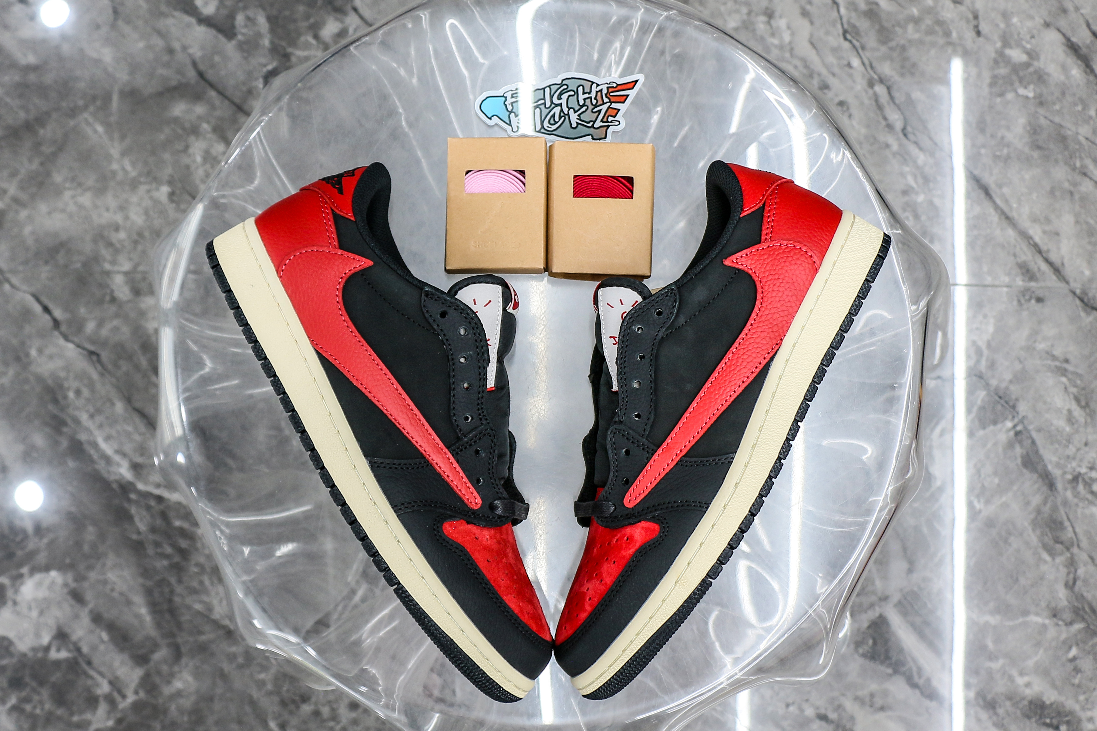 Travis Scott x Air Jordan 1 Low OG Black Red Custom