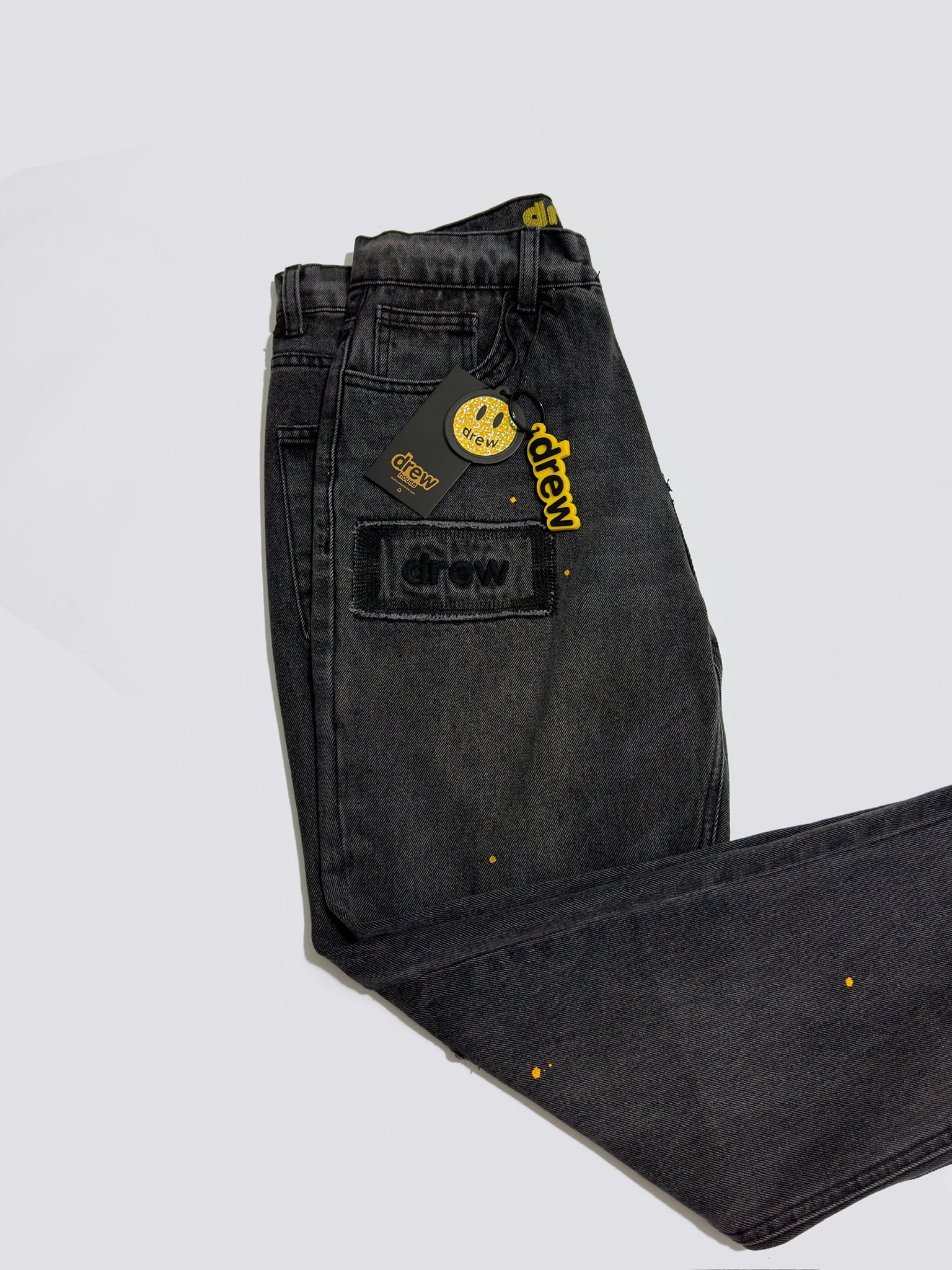 Drew House Broken Hole Washed Splash Ink Jeans